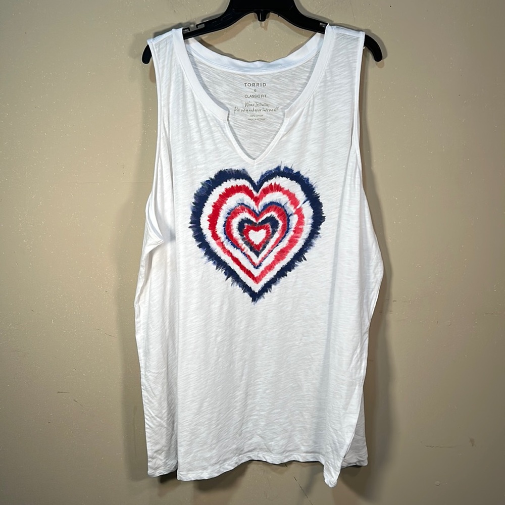 NWT Torrid Tank Top Heart Forth of July USA Size 6X